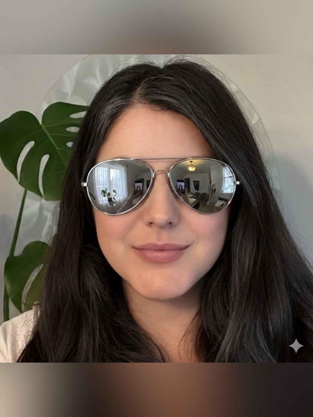 Unisex Aviator Sunglasses Silver Metal Frame Dark Tint Reflective Lenses